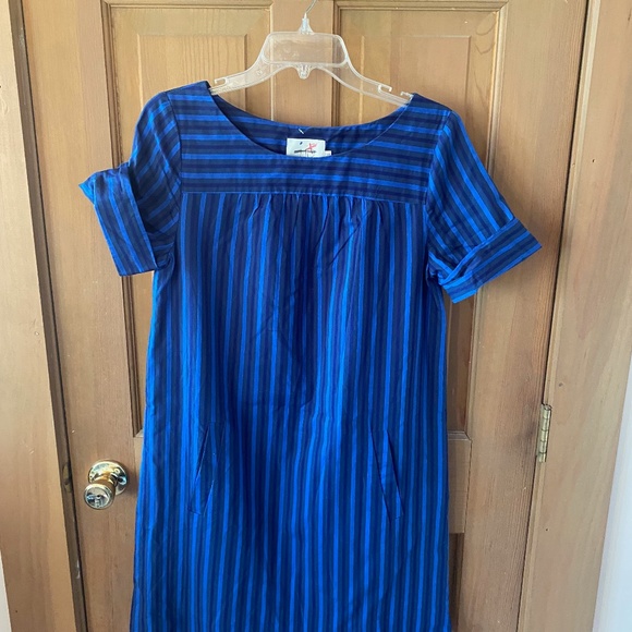 Anthropologie HD in Paris Blue Striped Shift Dress - Picture 3 of 11